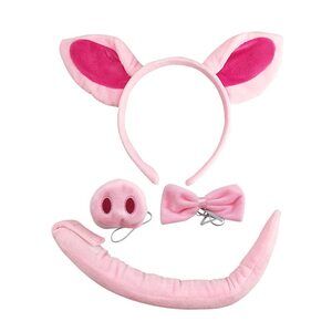 2212 Pig Costume Set Pig Ears Headband Bow Tie Nose And Tail